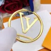Lyxdesigner 18K Gold 5 cm stora bågeörhängen mode utsökta designerörhängen för kvinnor klassiska smycken med originallåda