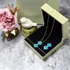 Modemärke armband halsband örhänge set lyxig enkelblomma agat 18k guldklöver halsband armband örhänge set 4/fyra designer kvinnor smycken