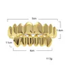 Grillz, Стоматологические грили Мужские золотые зубы Grillz Набор модных ювелирных изделий в стиле хип-хоп Высокое качество Восемь 8 верхних зубов Шесть 6 нижних грилей Drop Deli Dh1Qe