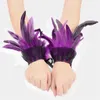 Ball Caps Chiffon Feather Bracelet Cuff Shawl Holiday Party Costume Hat Gloves Scarf Set Men Boys