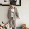 Meninos terno formal conjunto crianças blazer calças 2 pçs roupas crianças casual festa de casamento anfitrião vestido traje enfant gar em mariage 240119