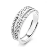Pierścienie klastra s925 srebrne srebrne 2024 Hollow Budda bezpiecznie regulowana aulet solidny argentum biżuteria dla mężczyzn kobiety