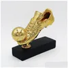 Objetos decorativos estatuetas 29cm de altura futebol prêmio troféu banhado a ouro campeões sapato bota liga lembrança copo presente custo dhecq