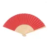 Decorative Figurines 1PCS Personalized Print Engrave Wedding Favor Silk Fan Customized Name Cloth Hand