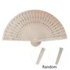 Decorative Figurines Vintage Chinese Style Folding Fans Hollow Carved Bamboo Hand Fan Wedding Party Classical Dance Props Home Decor Crafts