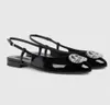 Marka kristal set sandalet çift ayakkabı kadın patent deri ayakkabı mücevher slingback bayan konfor parti elbise balerin düz sandal