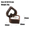 Jewelry Pouches 2024 Heart Walnut Wood Ring Box Proposal Engagement Holder Storage Boxes Case Cajas Organizador For A Gift