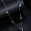 Pendants TFGLBU Fancy 3mm Flawless Round Cut Moissanite Bubble Necklace for Women Simple 925 Sterling Silver Gem Pendant Wedding Jewelry