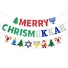 Party Decoration Christmas Decorations Hanukkah Flags Merry Chrismukkah Year Banners