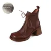 Boots 2024 Autumn/winter Fashion Thick Heel Round Toe Women Shoes Ankle Boot High Short Platform For