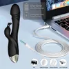 Kaninchen-Vibrator für Frauen, kraftvoller G-Punkt, weiblicher Klitoris-Stimulator, Vagina-Nippel-Massage-Dildo, leise, Erwachsene, Sexspielzeug 240202