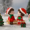 Dekoracyjne figurki Wesołych świątecznych pary miniaturowe Święty Mikołaj Snowman Micro Krajobraz Ozdoby do dekoracji biurka do domu dekoracje