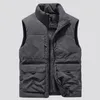 Winter Herren Cargo Weste Mantel Fleece Warm Ärmel Jacke Mode Einfarbig Taktische Westen Jacken Männer Arbeit Weste 6XL 240202