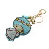 Keychains Wholesale Silver Golden Plated Rhinestone Charms Lucky Girl Doll Keychain Fashion for Car Key Ring Accessories