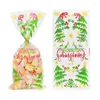 Décorations de Noël 10pcs Sac cadeau Candy Cookie Sacs en plastique transparents pour la fête de l'année Snack Cuisson 2024