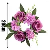 Party Decoration Wedding Candle Holder Artificial Rose Flower Wreath lämnar ljusstake ringar mittpunktbord Heminredningar