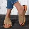 Talltor 2024 Summer Fashion Ladies Rhinestone Shoes For Women Open Toe Flat Beach Female Footwear Big Size 42