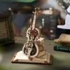 Estatuetas decorativas 3d quebra-cabeça de madeira magia violoncelo caixa de música mecânica haste móvel engraçado brinquedos criativos para crianças meninas amk63