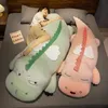 Big Size 100/140 CM Dinosauro Kawaii Peluche Lungo Sonno Cuscino Farcito Morbido Animale Del Fumetto Dinosauro Bambola per Bambini Regalo Di Compleanno 240122