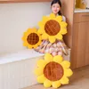 Squishy Sunflower Plush Plant Pillow Stuffed Flowers Seat Cushion Yellow Chair Decoration Carpet Tatami Birthday Gift For Girls 240123