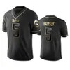 Los Angeles''Rams''Men # 10 Cooper Kupp 99 Aaron Donald 32 Eric Weddle 9 Matthew Stafford Femmes Jeunes Noir Personnalisé Golden Edition Vapor Limited Jersey