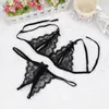 Set di reggiseni in pizzo scava fuori intimo reggiseno Set lingerie sexy indumenti da notte perizoma abito femme pigiama abbigliamento erotico 2024