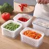 Refrigerator Storage Box Fridge Organizer Fresh Vegetable Fruit Boxes Drain Basket Containers Pantry Kitchen 240125