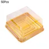 Baking Moulds 50Pcs Moon Cake Box Square Shaped Multipurpose Plastic Egg Yolk Pastry Container Holder Mini Cupcake Display Packing Case