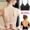 Sutiãs Low Back Bra Top Mulheres Seamless Bralette Deep U Bras Backless Brassiere Tamanho Grande Roupa Interior Sem Fio Pijamas Lingerie M-6XL YQ240203