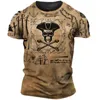 T-shirts pour hommes Vintage Chemise à manches courtes Compass T-shirt imprimé Tops nautiques Été O-cou Sweat-shirt T-shirts Designer Quotidien Vêtements pour hommes