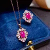 Pierścienie klastra Naturalne Birma Rose Ruby Pierdzież zaręczyn True 925 Silver Birthstone Luksusowy styl romantyczny przyjęcie podtrzymujące Maksymalną promocję