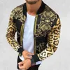 Men Coat Cardigan Male Casual Streetwear Hip Hop Jacket Slim Fit Coat Print All Match Round Neck Long Sleeve Leopard Jacket Coat 240126