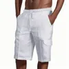 Hommes Shorts Printemps Hawaii Plage Été Hommes Solide Loisirs Multi-poches Vacances Casual Coton Fête Couleur Floral