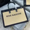 Women wytłoczona torba na tote rywa gauche męskie torebki sprzęgła słomka tkanin zakupu duże podróże wakacyjne torba plażowa zakupy luksusowe torba projektantów