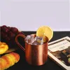 Pure Copper Mug Creative Coppery Handcrafted Durable Moscow Mule Cocktail Cup For Restaurant Bar Drinkware Party Kitchen h2 210409215W