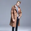 S-6XL Men Trench Coat Men's Lapel Trench Coat Double Breasted Jacka Long Spring and Autumn British Style Business Coats 240119