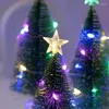 Décorations de Noël LED arbre coloré mini aiguille de pin Noël avec guirlandes lumineuses pour la maison bureau année fête cadeau décor