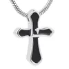 IJD10026 Silver and Black Color تصميم فريد من نوعه Cross Cremation Pendant Men Women Gift Durn Necklace Hold One Ashes Casket205a