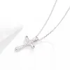 Necklaces Classy 925 Silver Real Religious Cross Necklace Women Luxury Jewelry Hammered Design Crucifix Pendant Necklace For Women 2023