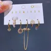 Kolczyki Dangle Luksus design wie kryształowe gwieździe gwieździe gold złota platowana sześcienna cyrkon biżuteria
