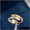 Cluster Ringen 2022 Top Kwaliteit Fijne Sieraden Luxe Cx Plaid 925 Sterling Sier Rose Goud Voor Vrouwen 5A Zirkoon Kristal drop Levering Dhkuo