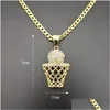 Pendentif Colliers Hip Hop Strass Pavé Bling Glacé Or En Acier Inoxydable Panier De Basket Pendentifs Collier Hommes Rappeur Jewelr DH80T