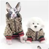 Ubrania dla psów moda odzież klasyczne vintage sukienki szczeniaka Pet Pet Outdoor Casual Esigner Letters Drukowane pary Style Style na TED DHKV8