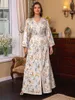 Vêtements ethniques Ramdan Dubaï Abaya Turquie Musulman Hijab Robe Floral Print Lace Tape Élégant Casual Party Robes Modestes Caftan Marocaine