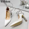 871 Rhinestone Crystal Eilyken Brand Women Pumps Designer Ankle Strap Wedding Party Shoes Sexy Stiletto High Heels Female Sandals 240125 C