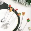 Dinnerware Sets 1PCS Spoon Exquisite Durable The Perfect Gift Stainless Steel High Quality Dessert Suit Christmas Fruit Fork