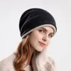 Boll Caps Women's Autumn Winter Sticked Pile Up Hat Outdoor Thermal Scarf Gloves Men Set Women