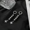 Keychains Kpop Punk Silver Color Star Pendant Key Chain Bead Necklace For Men Women Street Hip Hop Rings Aesthetic Grunge Jewelry Y2K