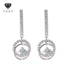Dangle Earrings D Color VVS1 Moissanite Diamond 925 Sterling Silver Platinum Plated Drop For Women Sparkling Anniversary Fine Jewelry