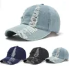 Ballkappen Unisex Washed Denim Baseball Cap Distressed Ripped Hole Hüte Verstellbare Snapback-Mütze Hip Hop Sport für Männer Frauen Gorras